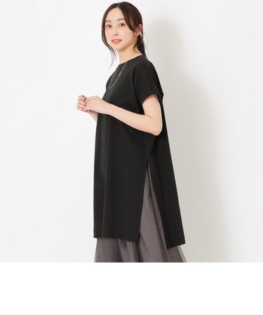 ストレッチリネンチュニックブラウス