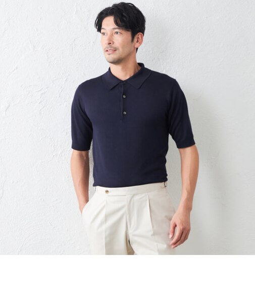 【ウォッシャブルサマーシルク】ポロニット（MEN'S）