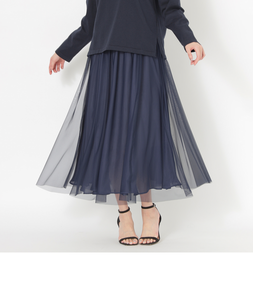 リバーシブルチュールスカート