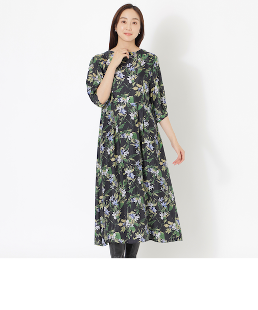 フラワープリントワンピース