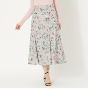 ハミングバードフラワープリントスカート