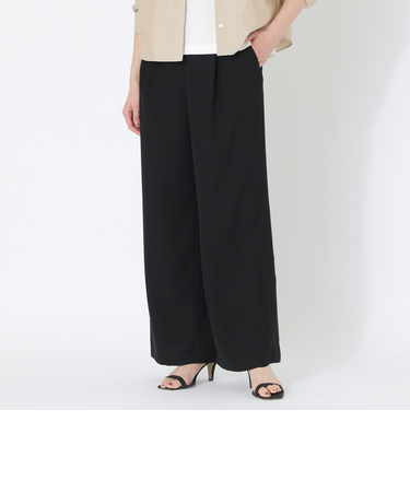 ポリエステルツイルワイドパンツ
