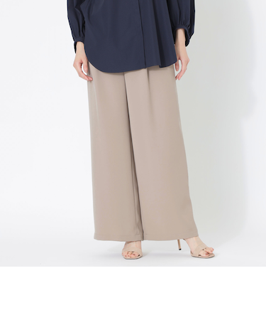 ポリエステルツイルワイドパンツ