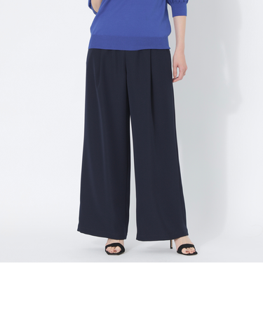 ポリエステルツイルワイドパンツ