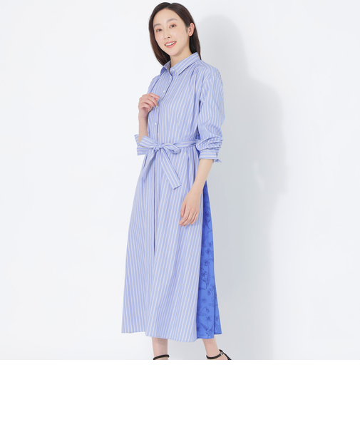 【HIBIYA KADAN】コンビシャツワンピース(ストライプ)