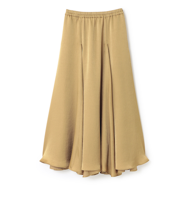 サテンフレアスカート