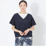 Vネックニットプルオーバー