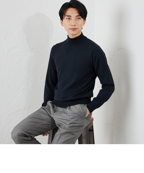 14Gメリノウールモックネック