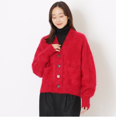 ファー加工カシミヤニット