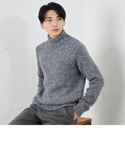 カシミヤハイネックセーター