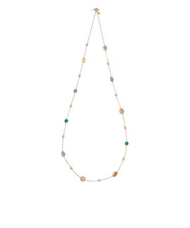 石付きロングチェーンネックレス