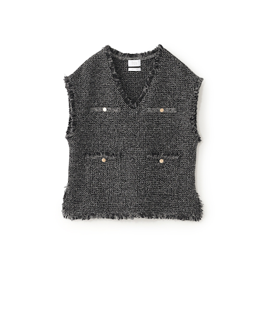 ツイードニットベスト