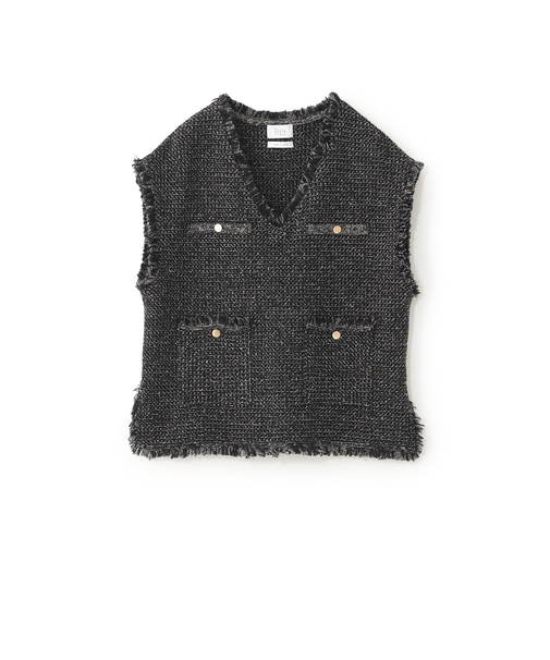 ツイードニットベスト