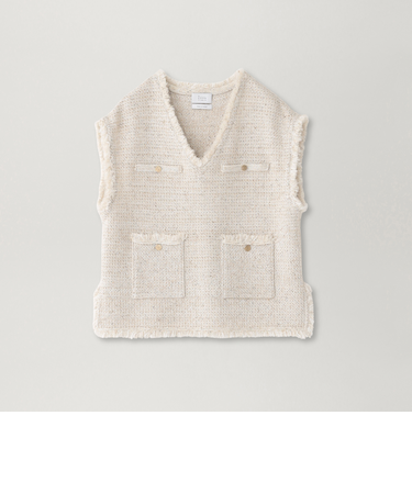 ツイードニットベスト