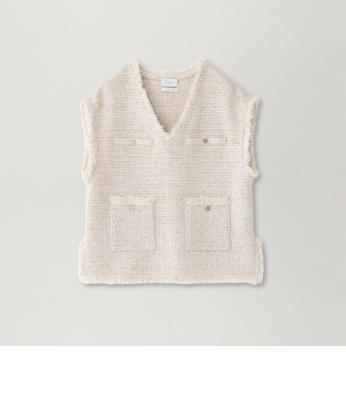 ツイードニットベスト