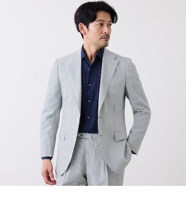 ウール＆コットン シアーサッカージャケット