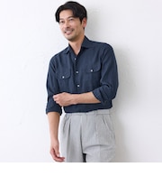 リネンワンピースカラーシャツ