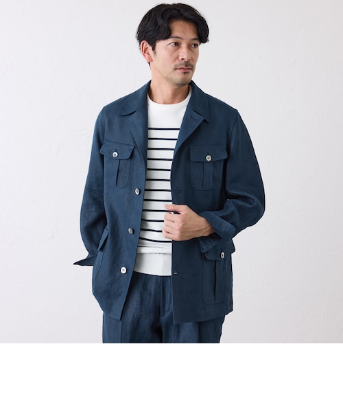 リネンサファリジャケット｜エス エッセンシャルズの通販｜&mall