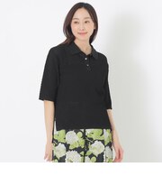 シアー襟付ニット