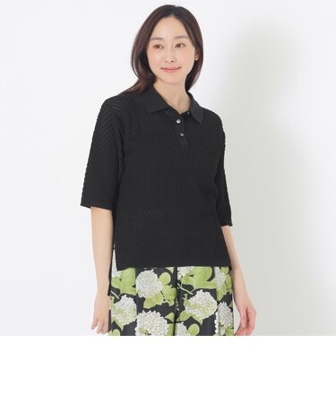 シアー襟付ニット