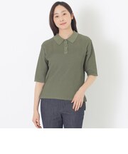 シアー襟付ニット