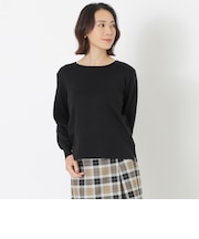 【ウォッシャブルシルク】ボートネックニット