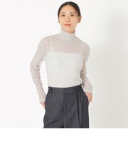 フラワーレース ハイネックプルオーバー