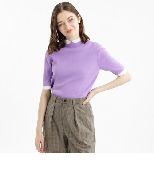美品✨MACKINTOSH PHILOSOPHY ショートスリーブプルオーバー 2023年秋冬商品】Cleric Collar Knit ショートスリーブプル