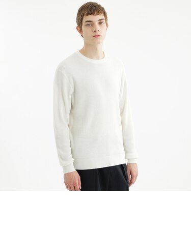 ミニワッフル クルーネックニット