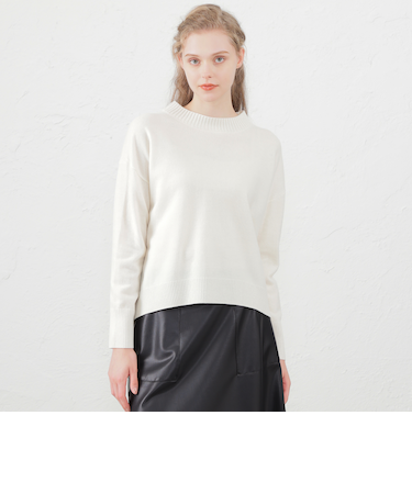 ウールカシミヤクルーネックニット