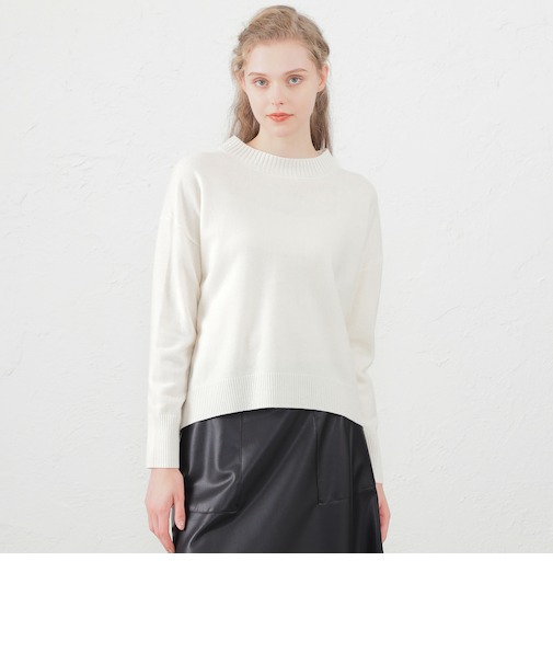 ウールカシミヤクルーネックニット