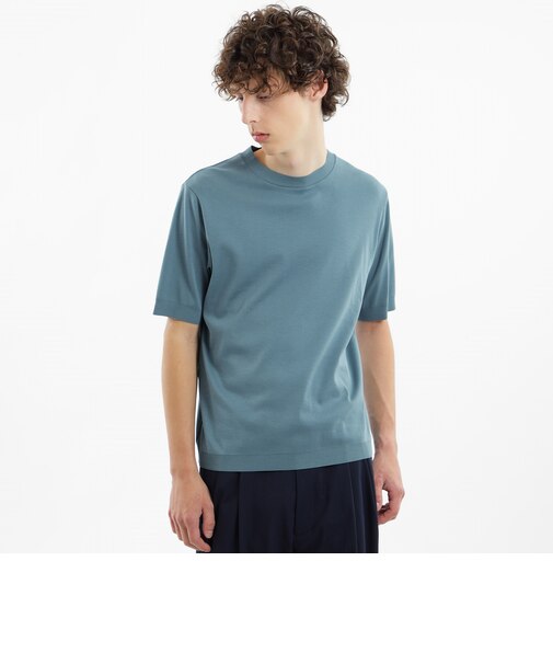 18Gコットン天竺 クルーネックニットTシャツ