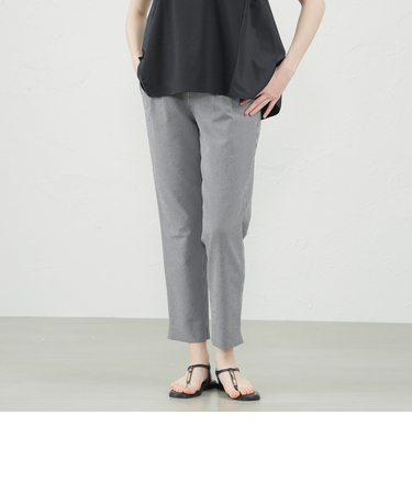 ギンガムチェックサッカーテーパードパンツ