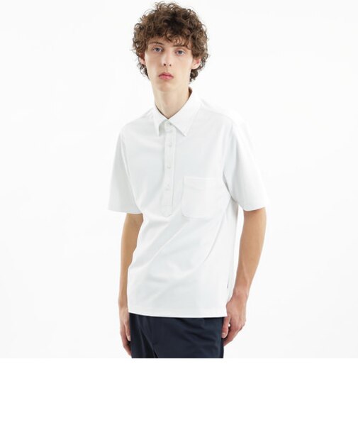 【TROTTER with MOONRAKERS 】トロッター ボタンダウンポロ　ポリエステルカノコジャージー