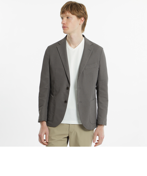 テーラードジャージー ジャケット カラミ織りガンクラブチェック