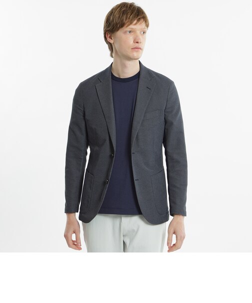 テーラードジャージー ジャケット カラミ織りガンクラブチェック