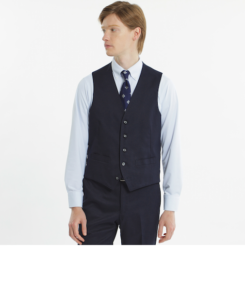 【24年秋冬モデル】トロッター ウェストコート#000（ナンバーゼロ）バーズアイストレッチ　リサイクル