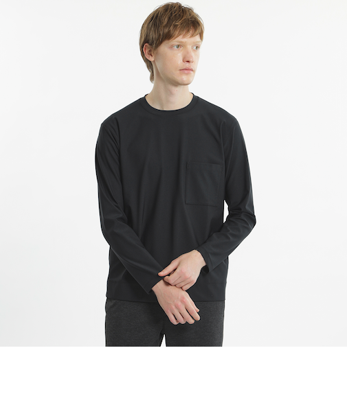 ドライフラットストレッチ クルーネックロンＴ ハイテンショントリコット