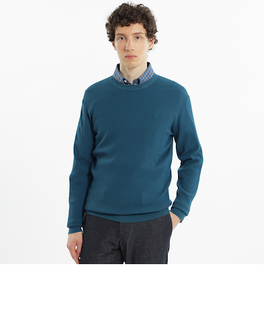 ミニワッフル クルーネックニット