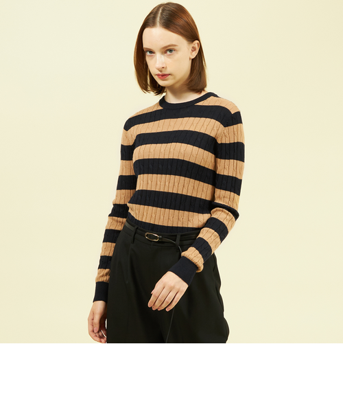 マッキントッシュ フィロソフィー／ケーブルニット ダッフル・フード付