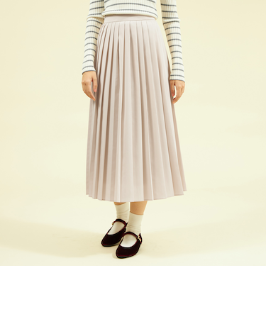 グロッシーツイルタックプリーツスカート