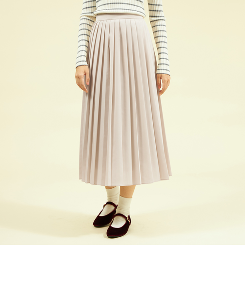 グロッシーツイルタックプリーツスカート