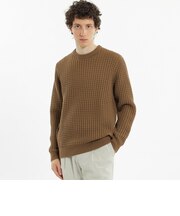 ビッグワッフル クルーネックニット