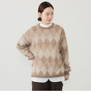 GREY LABEL アーガイルシャギープルオーバー