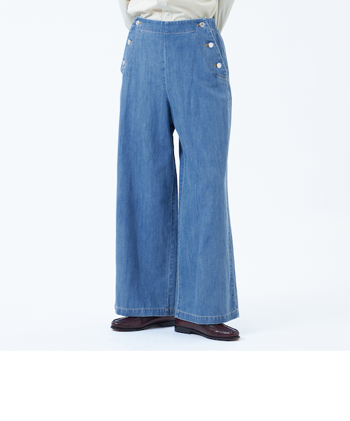 コットンリネンデニムマリンパンツ