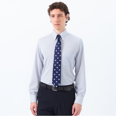 トロッター ボタンダウンシャツ 無地/トリコットストライプ