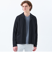 ストレッチミラノリブ シャツカーディガン