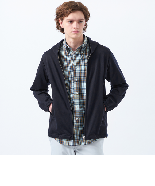 テーラードジャージー フーデッドパーカー 24G梳毛ジャージー