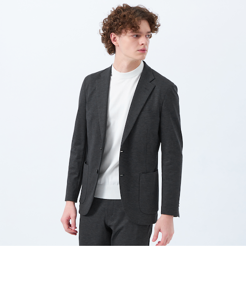 テーラードジャージー ジャケット チドリ/バーズアイ