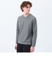 ストレッチミラノリブ VネックロンＴ